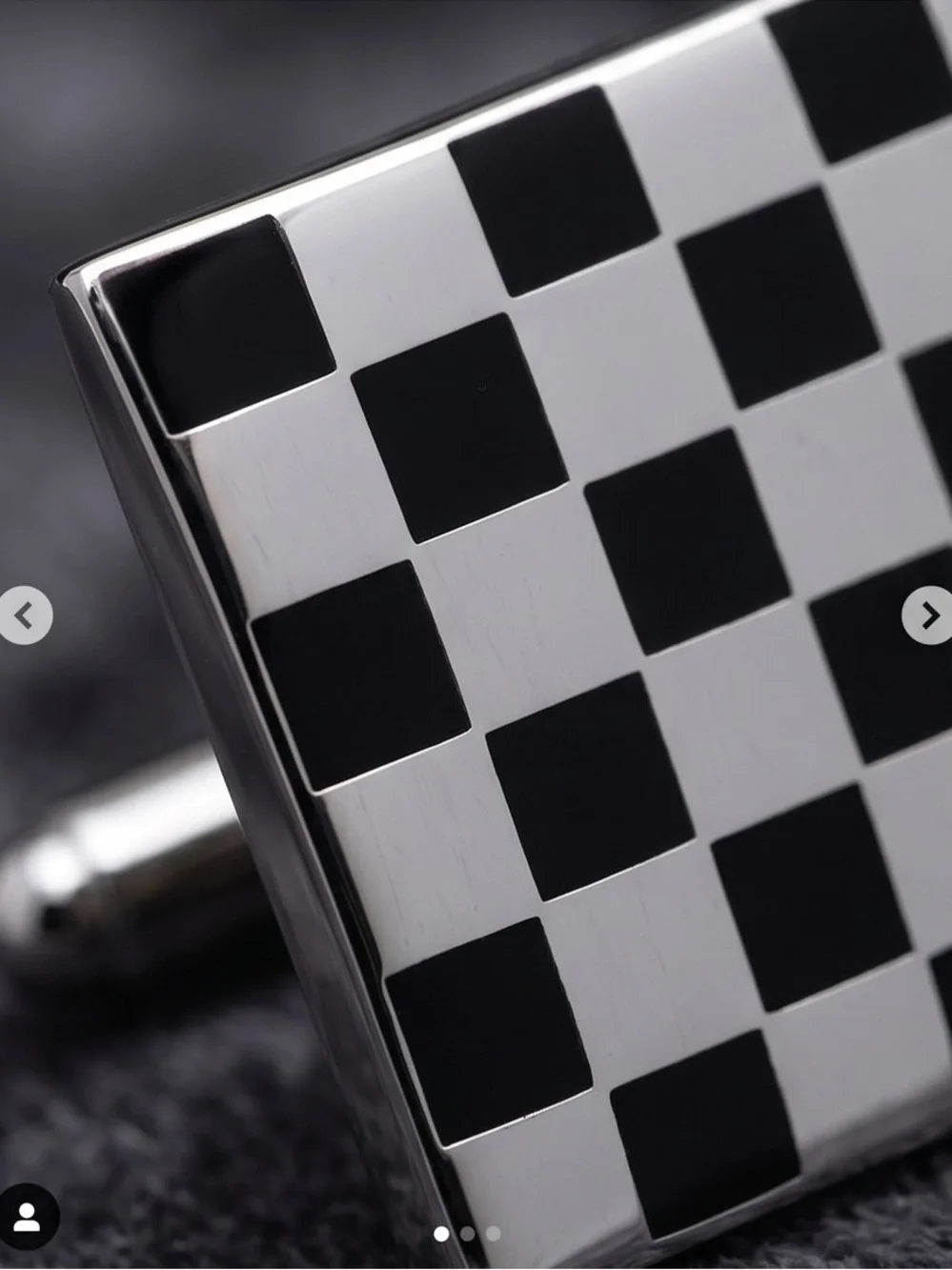Source Unknown Black and White Checkered Square Cufflinks☑️